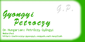 gyongyi petroczy business card