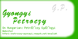 gyongyi petroczy business card